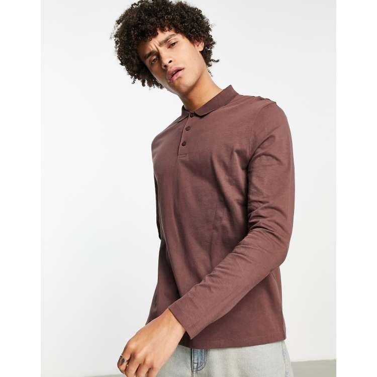 Asos men's long sleeve polo best sale