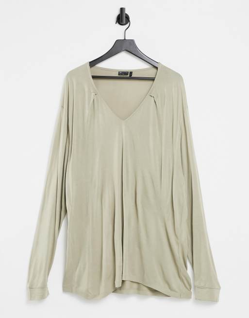 Long sleeve hotsell deep v shirt