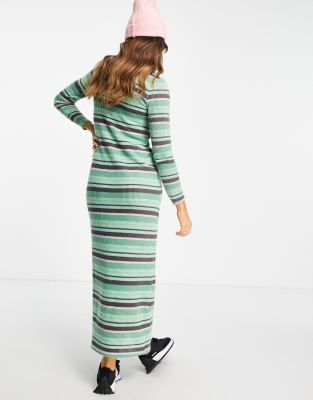 black and green striped dress