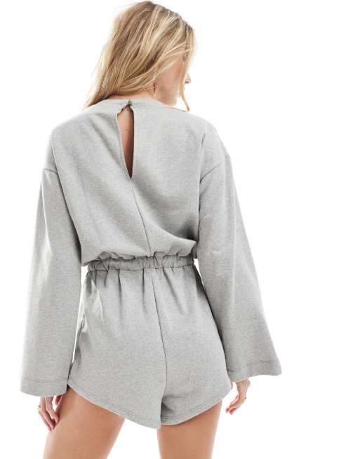 Long sleeve romper shorts sale