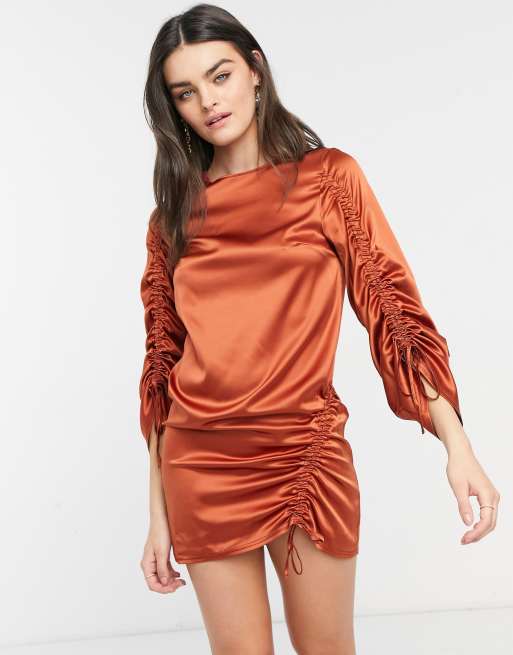 Rust shift outlet dress