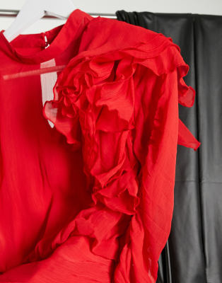 chiffon ruffle blouse