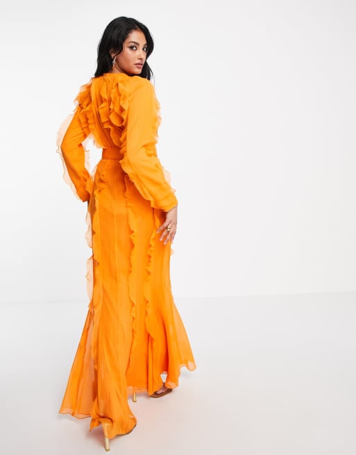 Orange maxi dress outlet asos