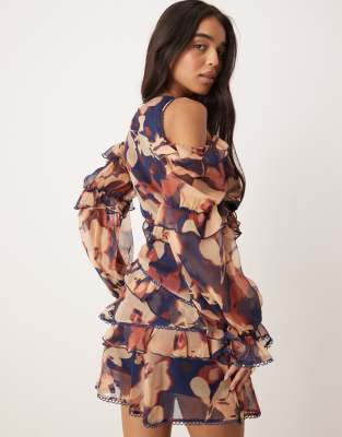 ASOS DESIGN LONG SLEEVE RUFFLE DETAIL TOP CO-ORD