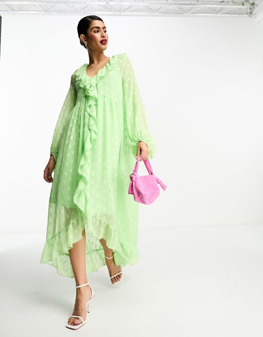 COS Green Cotton Midi Dress Size XS