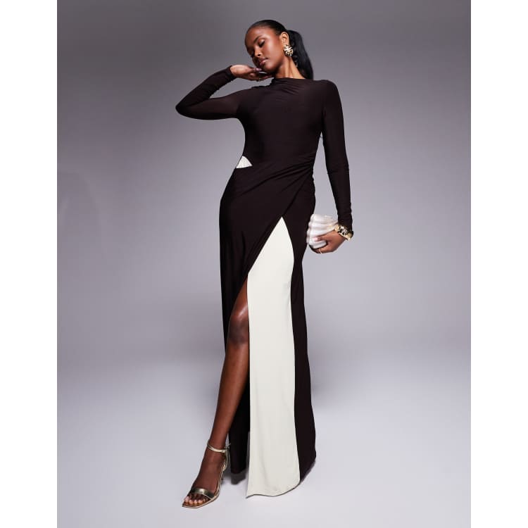 chinese dress ladies Jamila Lace High Neck Maxi Dress | Black | Dresses