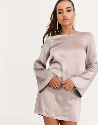 long sleeve mini shift dress