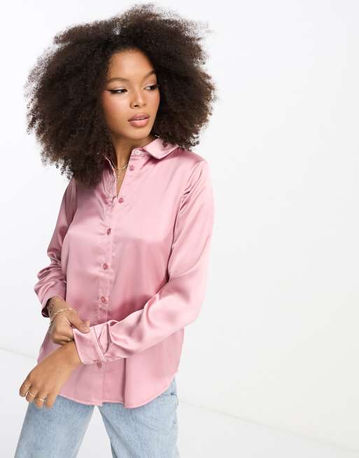 Asos Crop T Shirt With Roll Sleeve Rose Pink, $18, Asos