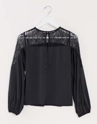 asos black lace top