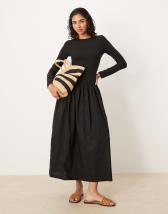 Topshop box pleat midi skirt in check print