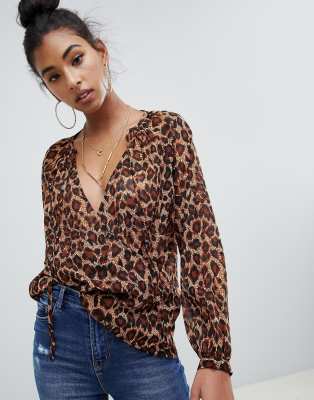 asos animal print top