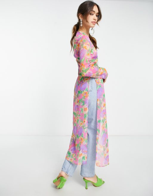 Floral discount maxi kimono