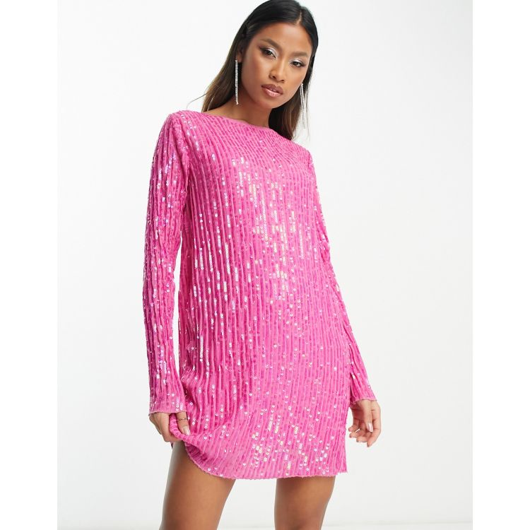 Sequin dress best sale short long sleeve