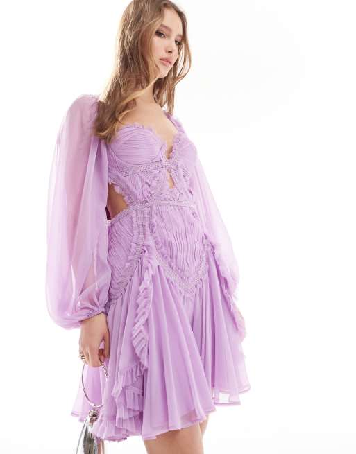 party maxi dress long sleeve PRETTYGARDEN Women's Fall Wedding Guest Dresses Long Sleeve V Neck Flo