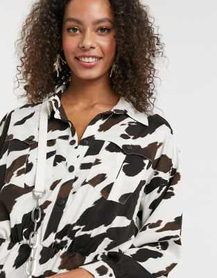 cow print t shirt dress