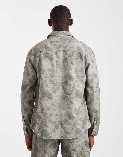 ASOS DESIGN long sleeve shirt in camo (Part of a set), 3 of 5