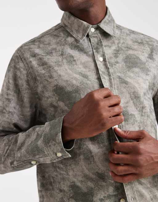 ASOS DESIGN long sleeve shirt in camo (Part of a set), 5 of 5