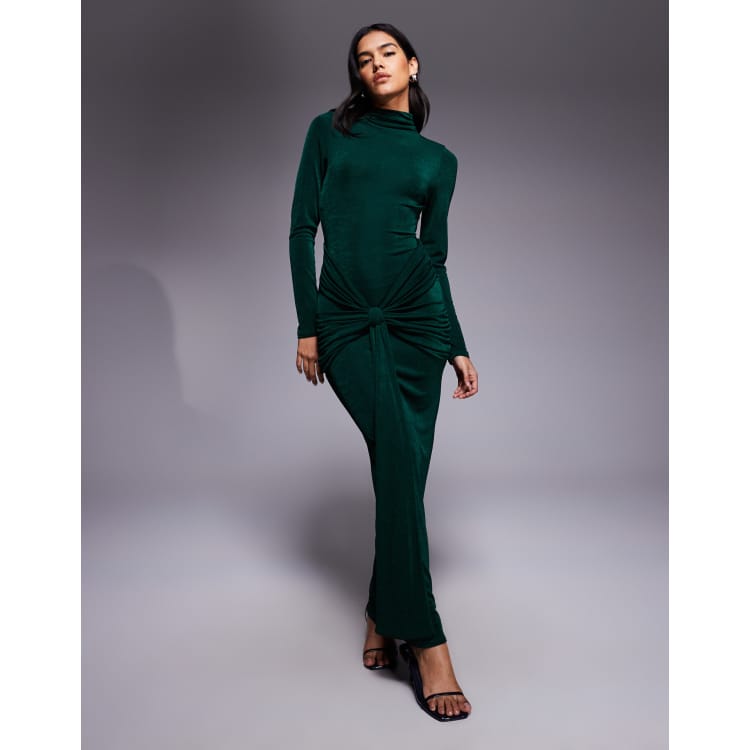 asos design short sleeve slinky maxi dress ASOS DESIGN slinky maxi dress with cut outs and twist detail in blue