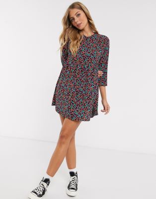 long sleeve smock mini dress 