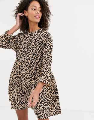 smock dress leopard print