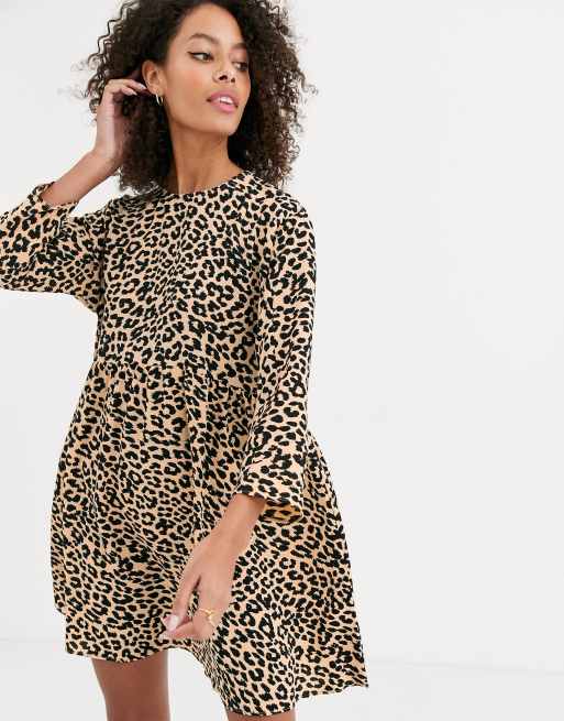 Smock dress leopard store print