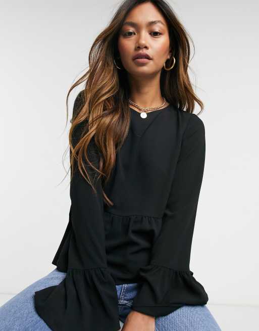 Bell sleeve smock sales top