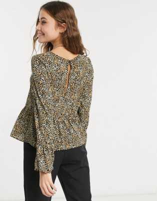 leopard print smock top