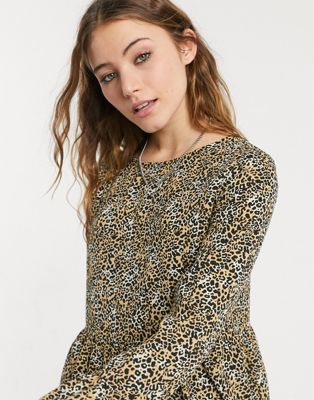 leopard print smock top