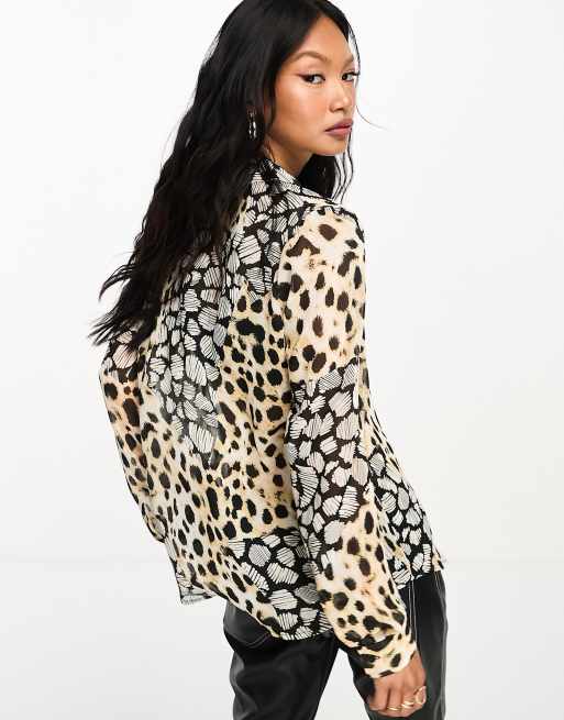 Designer leopard print store scarf