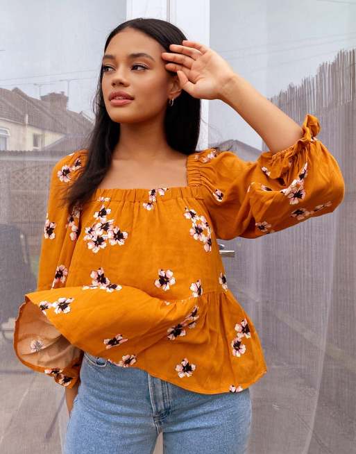 Square neck best sale top asos