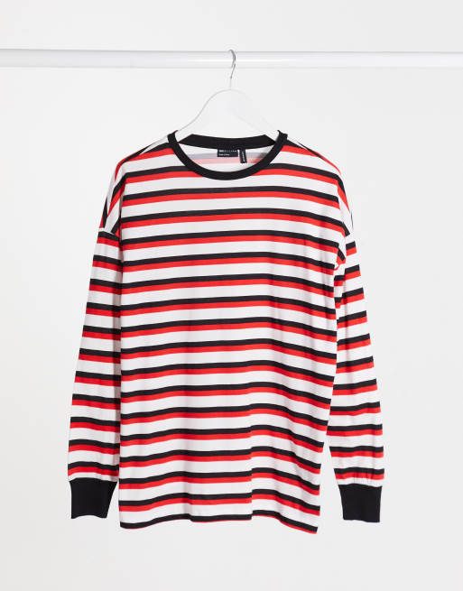 Striped sleeve t clearance shirt