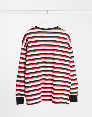 asos orange and white striped dress