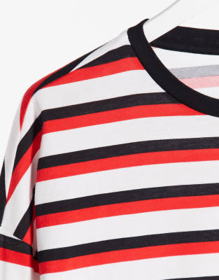 asos red and white striped top