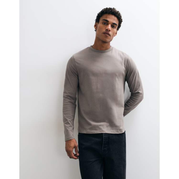 ASOS DESIGN long sleeve t-shirt in gray | ASOS