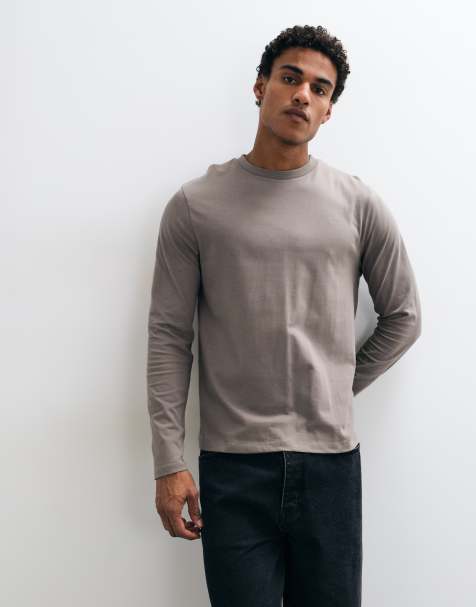 ASOS DESIGN long sleeve t-shirt in grey - view 1