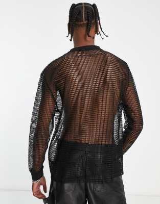 【SATIIIZ】Tion Halli Mesh Long Sleeve T-Shirt oversized-2-in-1-t-shirt-kaizo