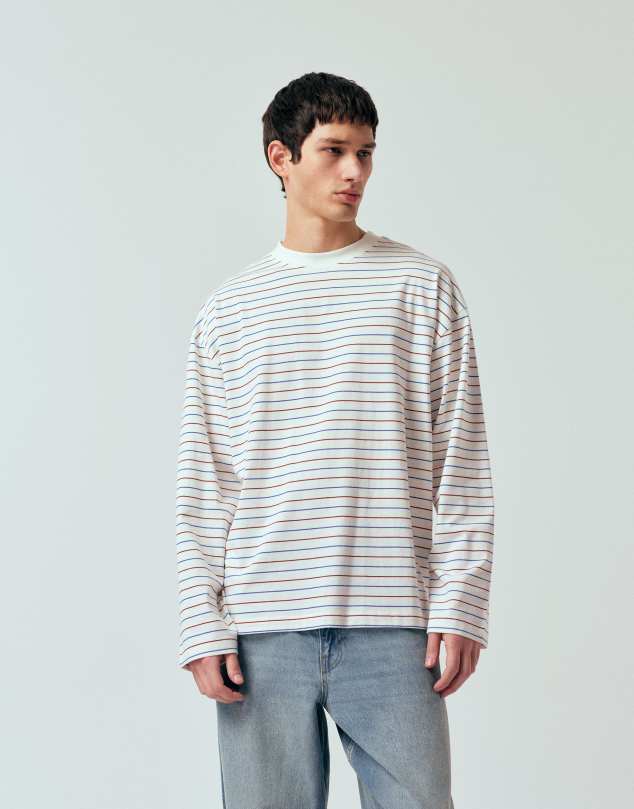 ASOS DESIGN long sleeve t-shirt in multi colored stripes