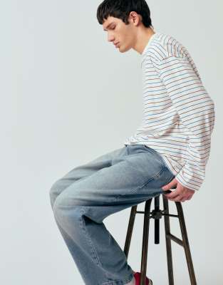 Asos Design Long Sleeve T-shirt In Multi