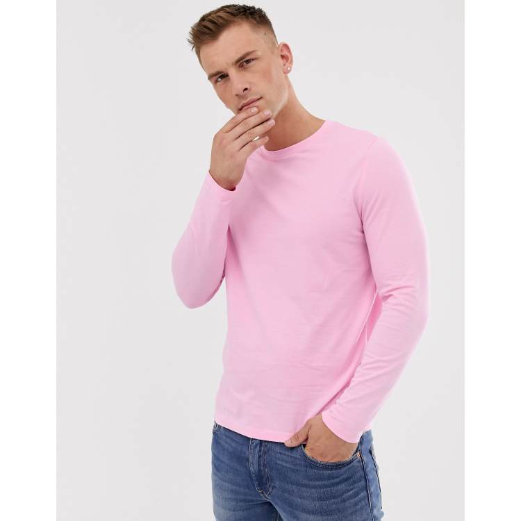 ASOS DESIGN long sleeve t-shirt in pink | ASOS