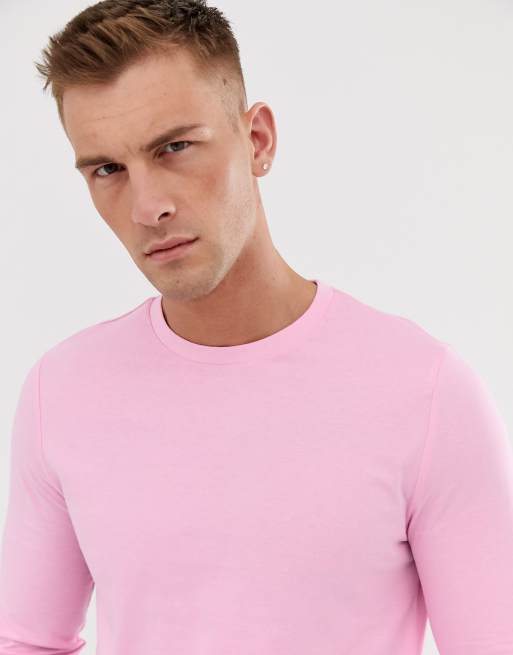 ASOS DESIGN long sleeve t-shirt in pink | ASOS