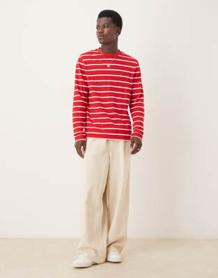 Asos Design Long Sleeve T-shirt In Red