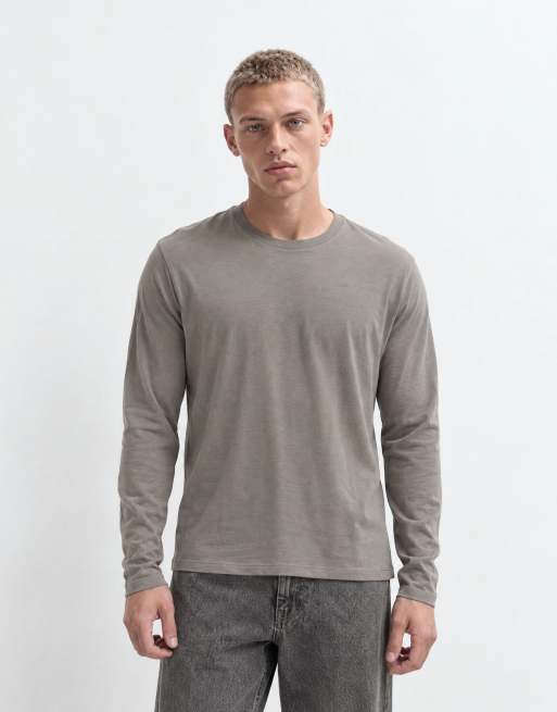 ASOS DESIGN long sleeve t-shirt in stone, 7 of 9