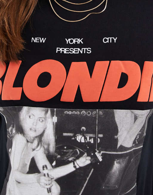 ASOS DESIGN long sleeve t-shirt with blondie licence graphic in black, 4 of 4