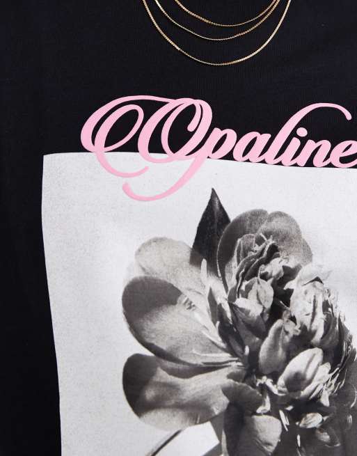 ASOS DESIGN long sleeve t-shirt with bloom graphic in black, 3 of 4