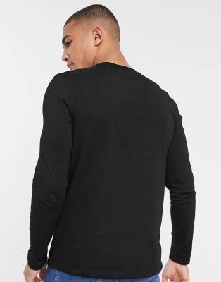 ASOS DESIGN long sleeve t-shirt with crew neck in black