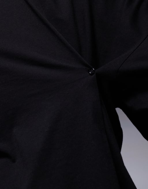 ASOS DESIGN long sleeve t-shirt with knot back detail in black, 2 of 4