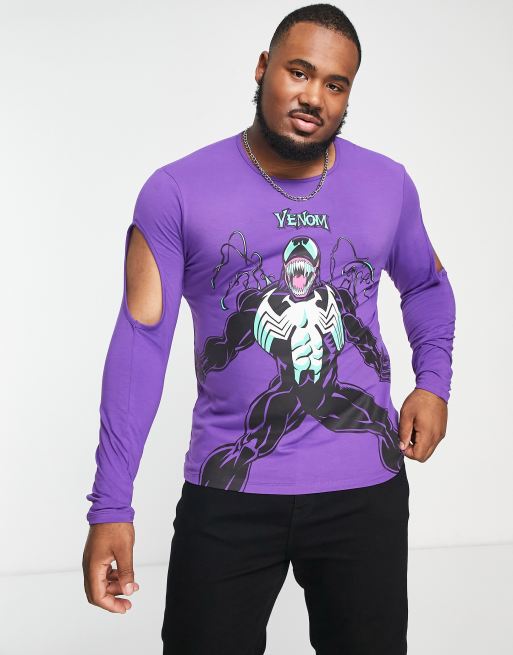 ASOS DESIGN long sleeve t-shirt with Marvel Venom print in