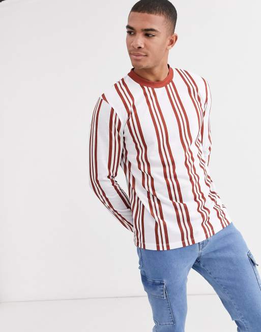 Vertical striped outlet long sleeve shirt