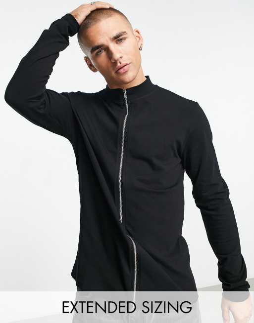 Long t shirt with cheap zipper