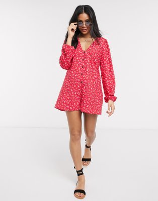 asos red playsuit